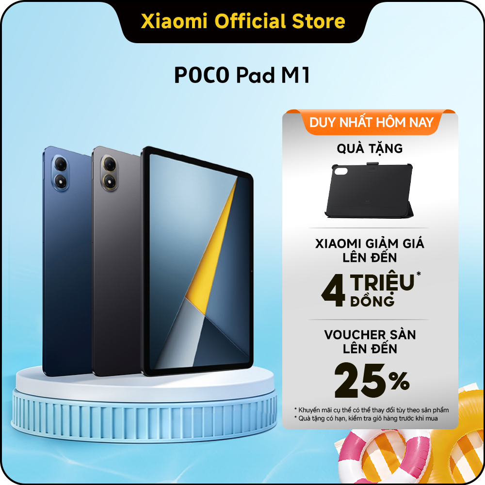 Máy tính bảng POCO Pad M1 | 8GB+256GB, màn hình 12.1'' 120Hz 2.5K, pin khủng 12000mAh, Snapdragon® 7s Gen 4, hỗ trợ sạc ngược 27W