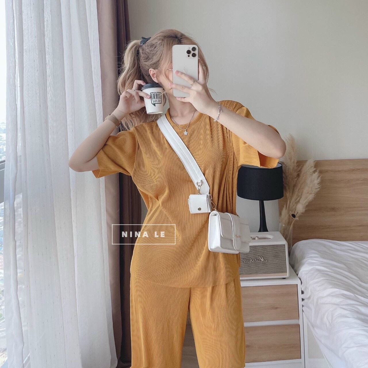 [Voucher 50k Freeship Max 0 đồng toàn quốc]Set bộ thun gân Hàn Quốc màu trơn áo cổ tròn tay ngắn quần ống rộng dài đồ bộ nữ mặc đi biển set quần ống rộng nhiều màu mặc đi chơi