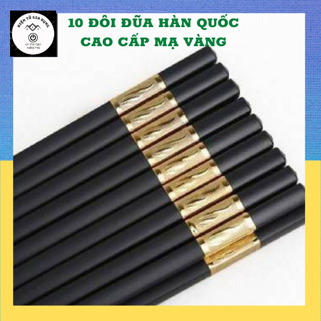 10 đôi đũa hàn quốc cao cấp mạ vàng