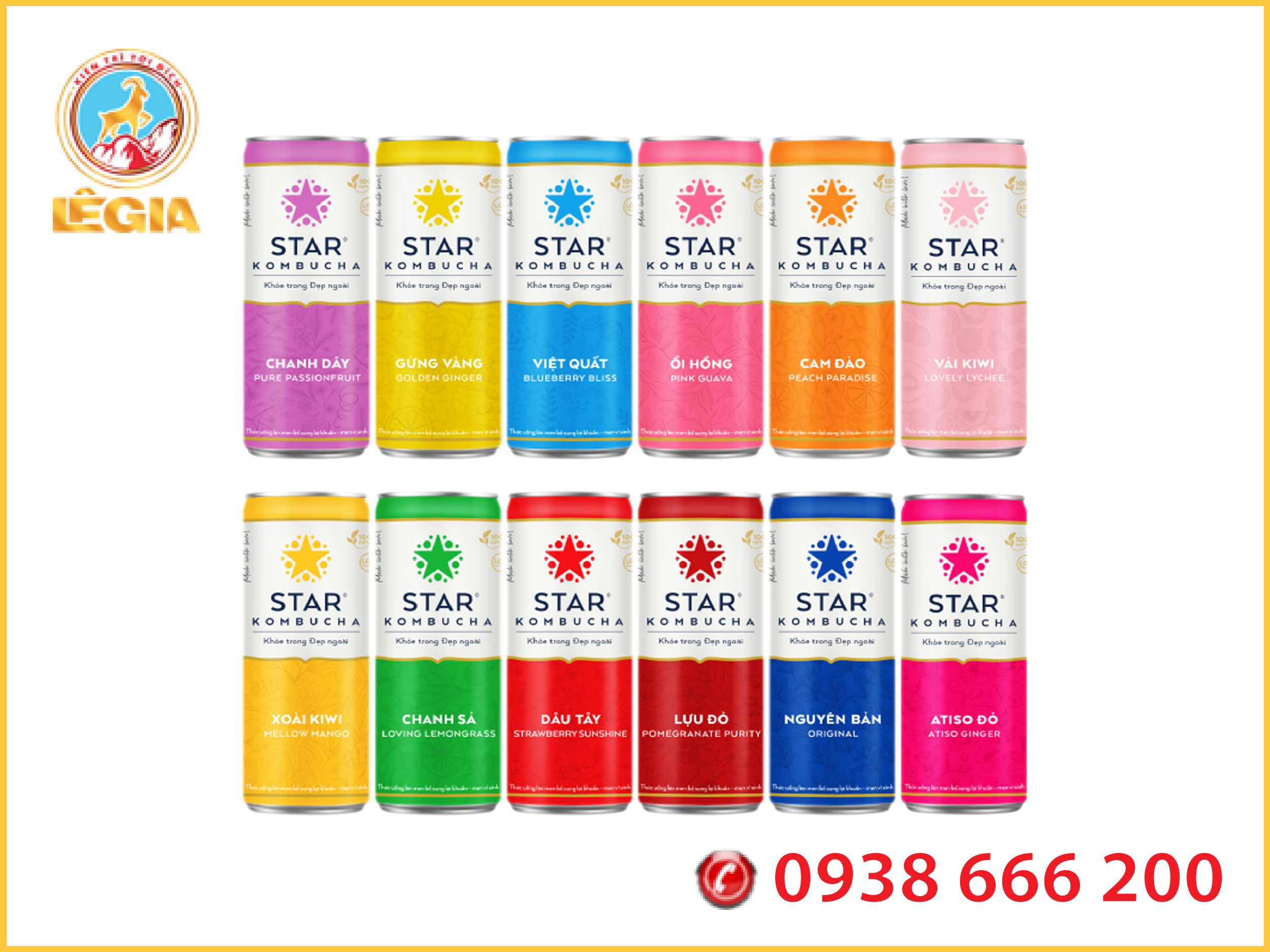 Nước trái cây star kombucha nhiều vị 250ml