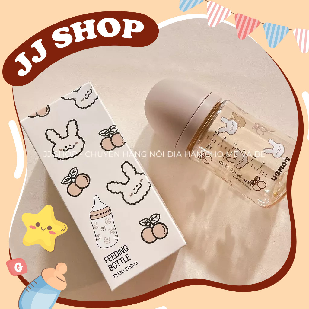 Bình sữa ubmom nội địa hàn quốc chất liệu ppsu2 cao cấp dung tích 200ml / 280ml cho bé