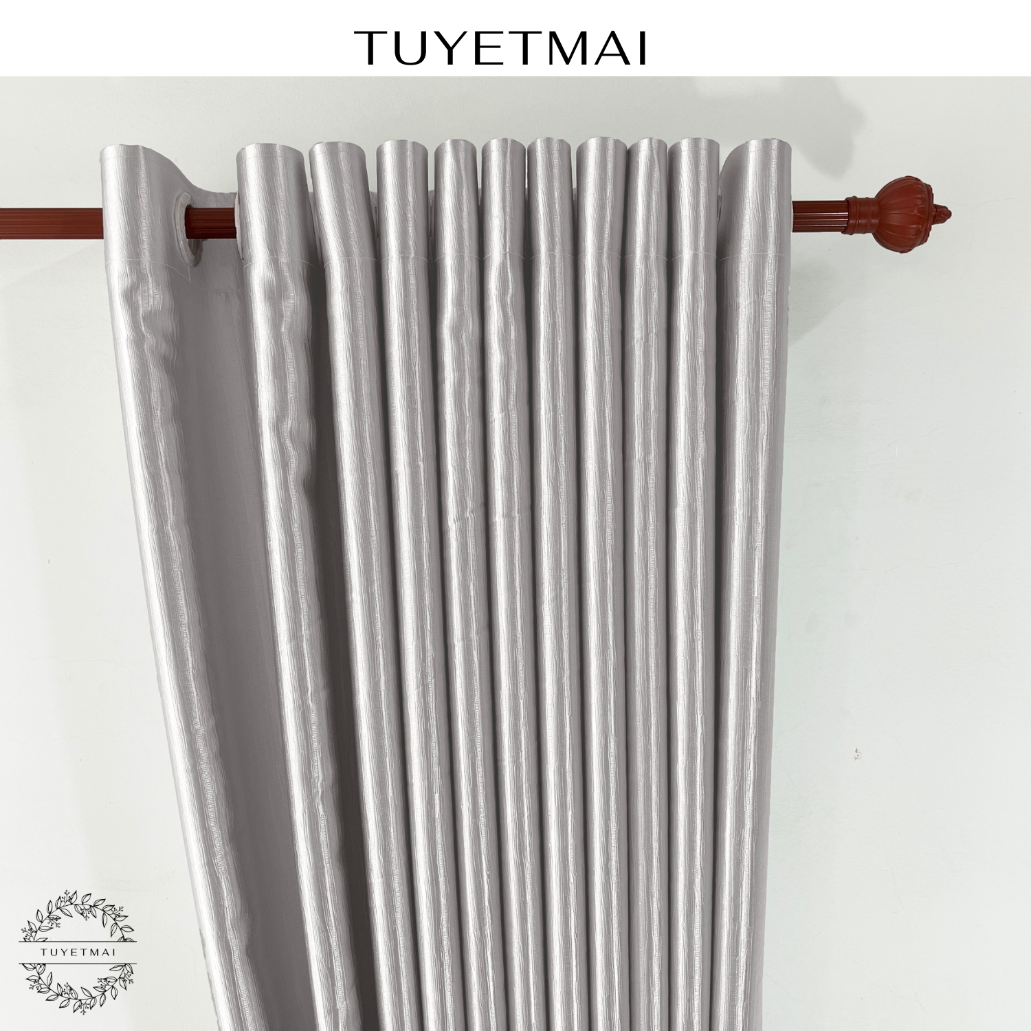  TM19 - Rèm cửa sổ trang trí phòng đẹp màn treo tường - Màu trắng xám 