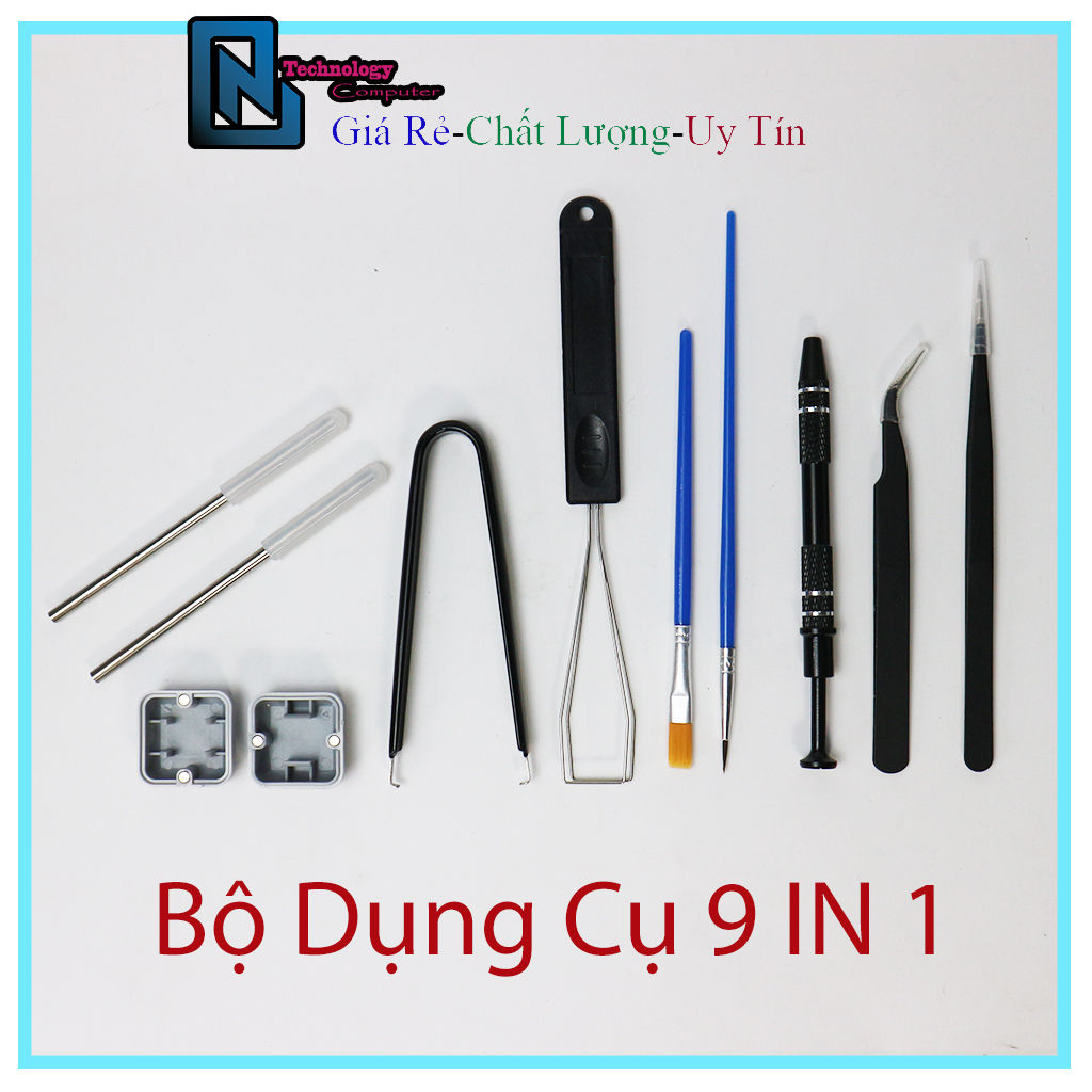 Bộ 9 in 1 dụng cụ lube mod bàn phím cơ mở switchpuller stem picker keypuller opener đóng hộp