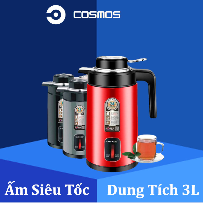 Ấm siêu tốc kiêm bình giữ nhiệt, Ấm siêu tốc giữ nhiệt Cuckoo công suất 1500W-3L, Ấm đun siêu tốc kiêm phích, ấm nước siêu tốc, ấm đun nước, ấm pha trà giữ nhiệt đa năng tiện lợi