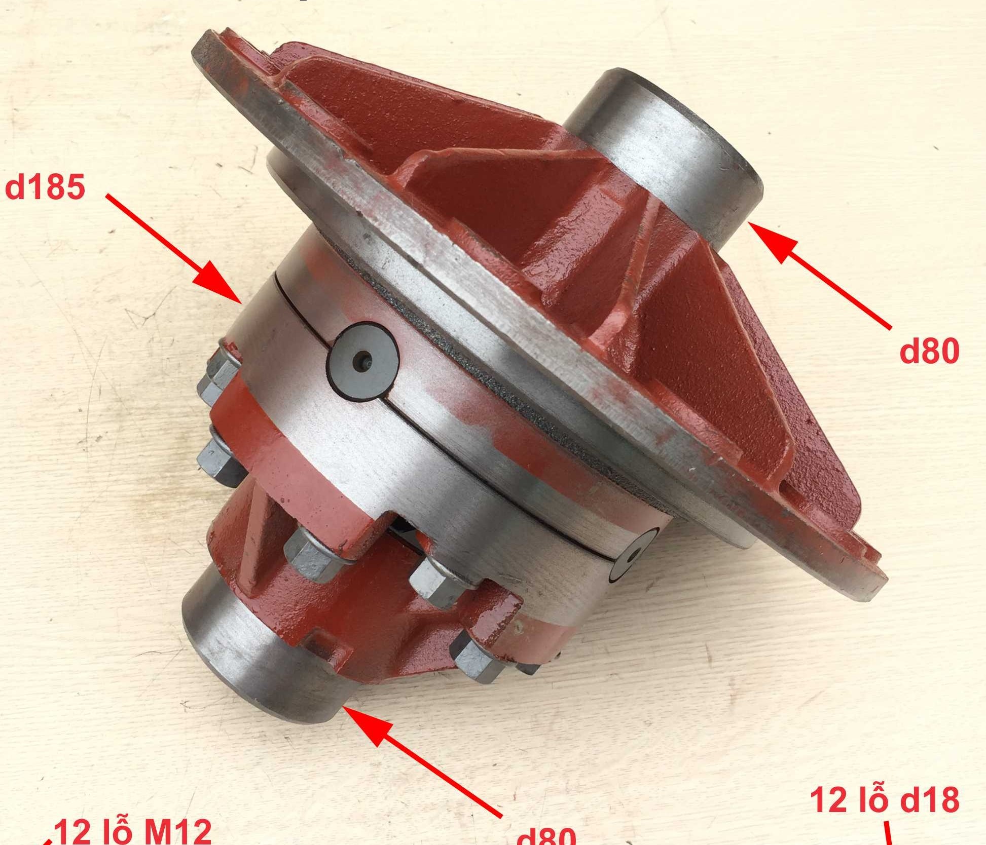 Vi sai cầu, ruột vi sai xe tải, ben 6 tấn, mã EQ145, Láp 20 rơ nia, cổ bi F80, cao tổng 280, trục F27.