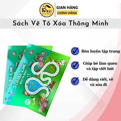 Sách Vẽ Tô Xóa Thông Minh, Sách Tập Viết Cho Bé Tập Tô Vẽ Thông Minh Xóa