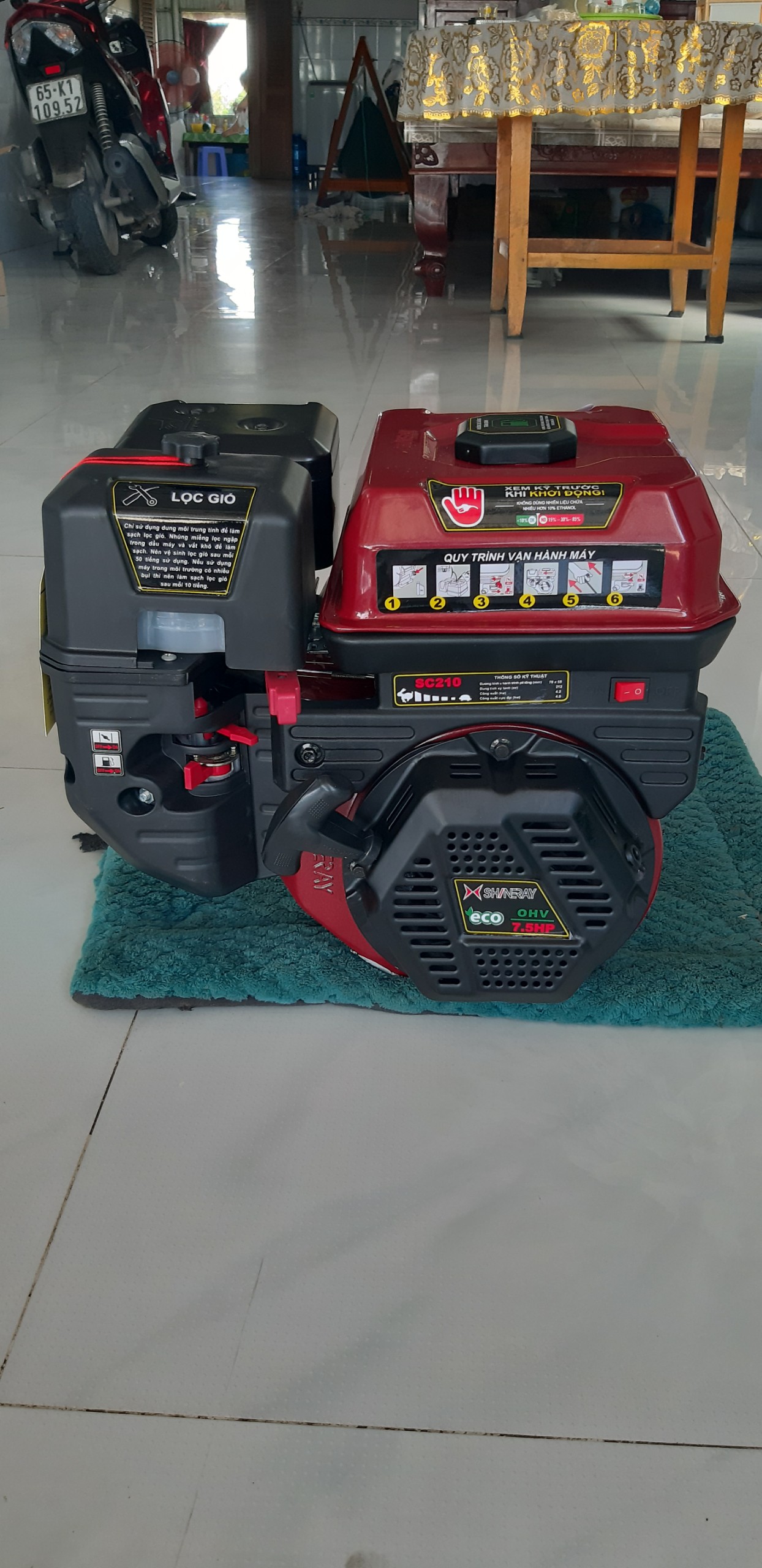 Máy shineray 7.5 hp cốt ngay loại tốt.