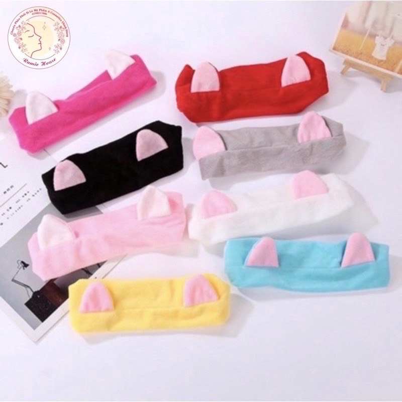 Băng đô rửa mặt cài tóc tai mèo turban bờm tóc nam nữ