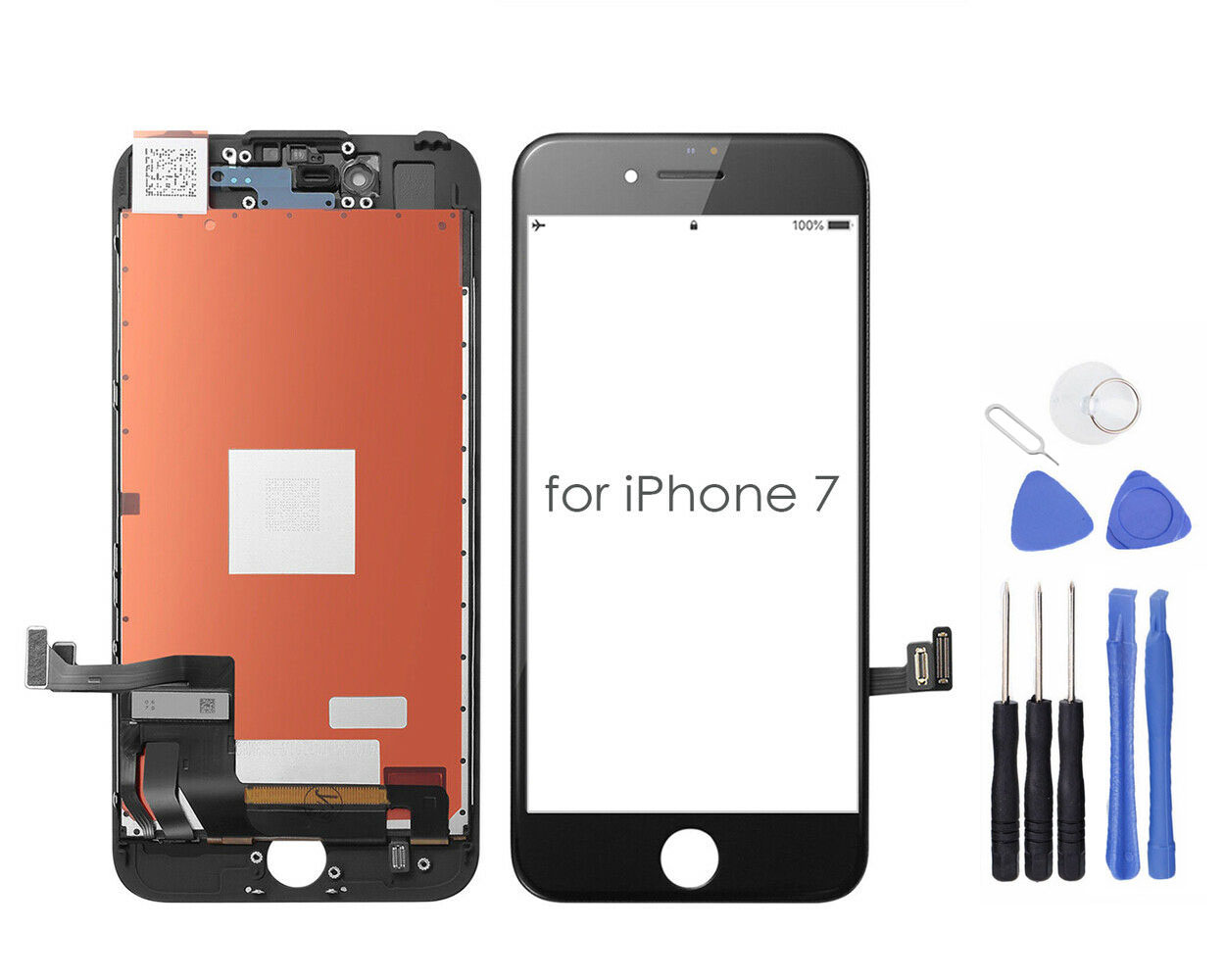 Màn hình thay thế nguyên bộ cho điện thoại IP 7, IP 7 Plus, tặng kèm bộ sửa 9 trong 1.Bán lẻ rẻ như bán buôn
