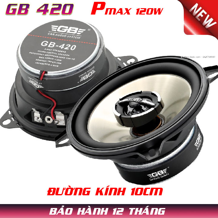 Cặp loa cánh ô tô GB 420 công suất 130W, âm thanh nổi siêu hay, chuẩn stereo, kiểu dáng hiện đại, phù hợp với mọi dòng xe