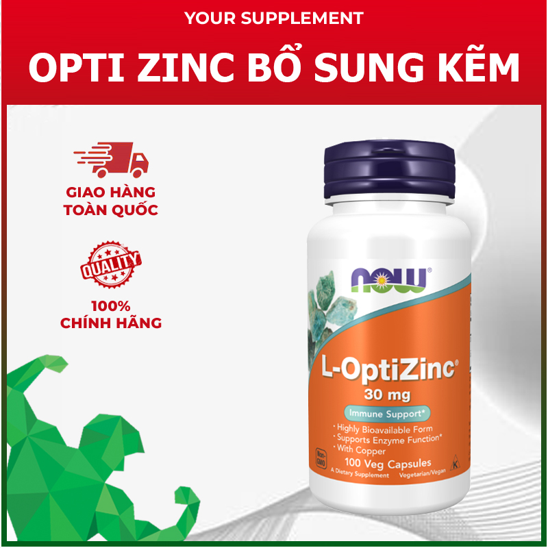 Bổ sung kẽm optizinc 30mg now - 100 viên