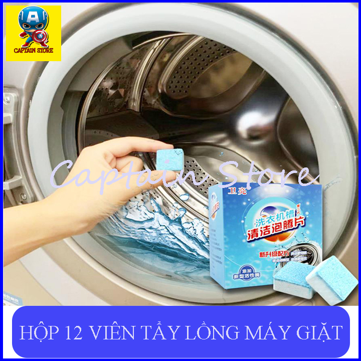 [Hoàn tiền 6%] [SIÊU SẠCH] HỘP 12 VIÊN TẨY LỒNG GIẶT CAO CẤP - COMBO 12 VIÊN SỦI LÀM SẠCH VÀ KHỬ MÙI MÁY GIẶT CỰC TỐT