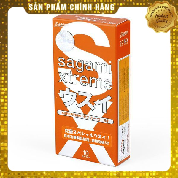 [FREESHIP] Bao Cao Su Siêu mỏng ôm sát cao cấp 10 chiếc Sagami Xtreme Orange - Nhật Bản - Chính hãng - Che tên sản phẩm kín đáo