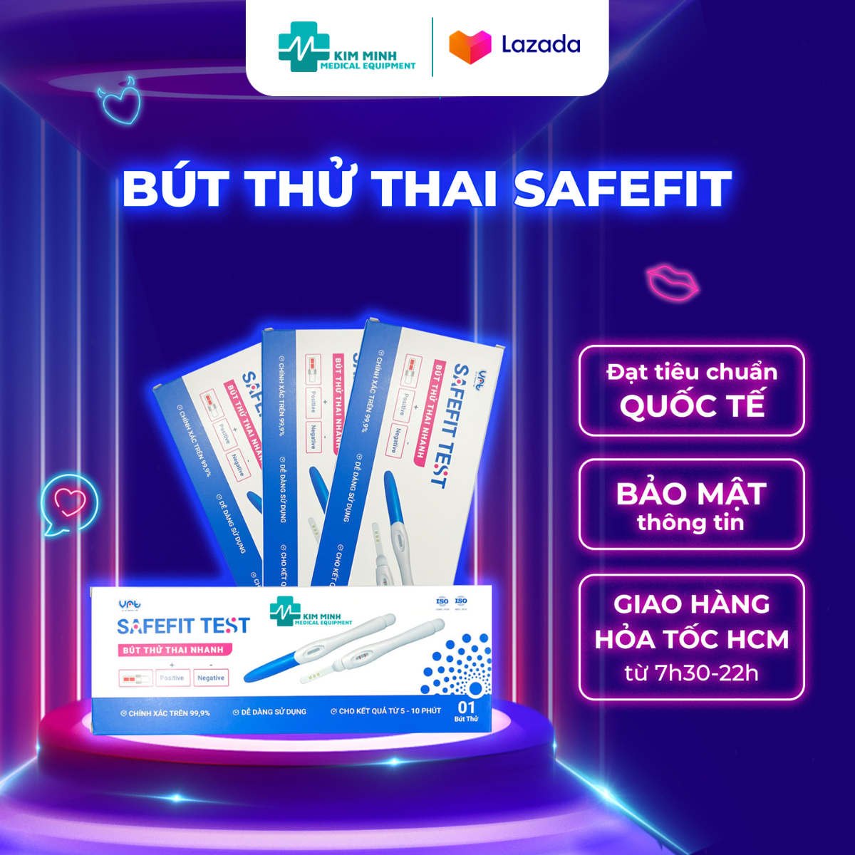 Bút thử thai Safefit phát hiện thai sớm chính xác trên 99% (Hộp 1 bút)