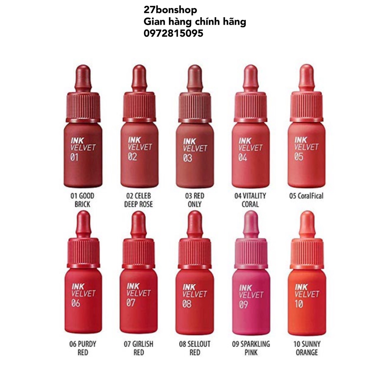 (New - 10 Màu) Son Kem Lì Peripera Ink Velvet Tint