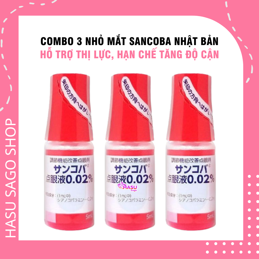 Combo 3 nhỏ mắt sancoba nhật bản 5ml - hỗ trợ thị lực hạn chế tăng độ cận