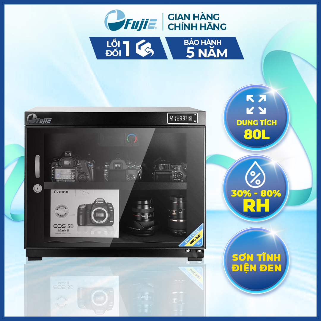 Tủ chống ẩm máy ảnh FujiE DHC80II tủ chống ẩm dung tích lớn 80l dạng tủ đứng và nằm ngang nhập khẩu chính hãng công nghệ Nhật Bản bảo hành 5 năm