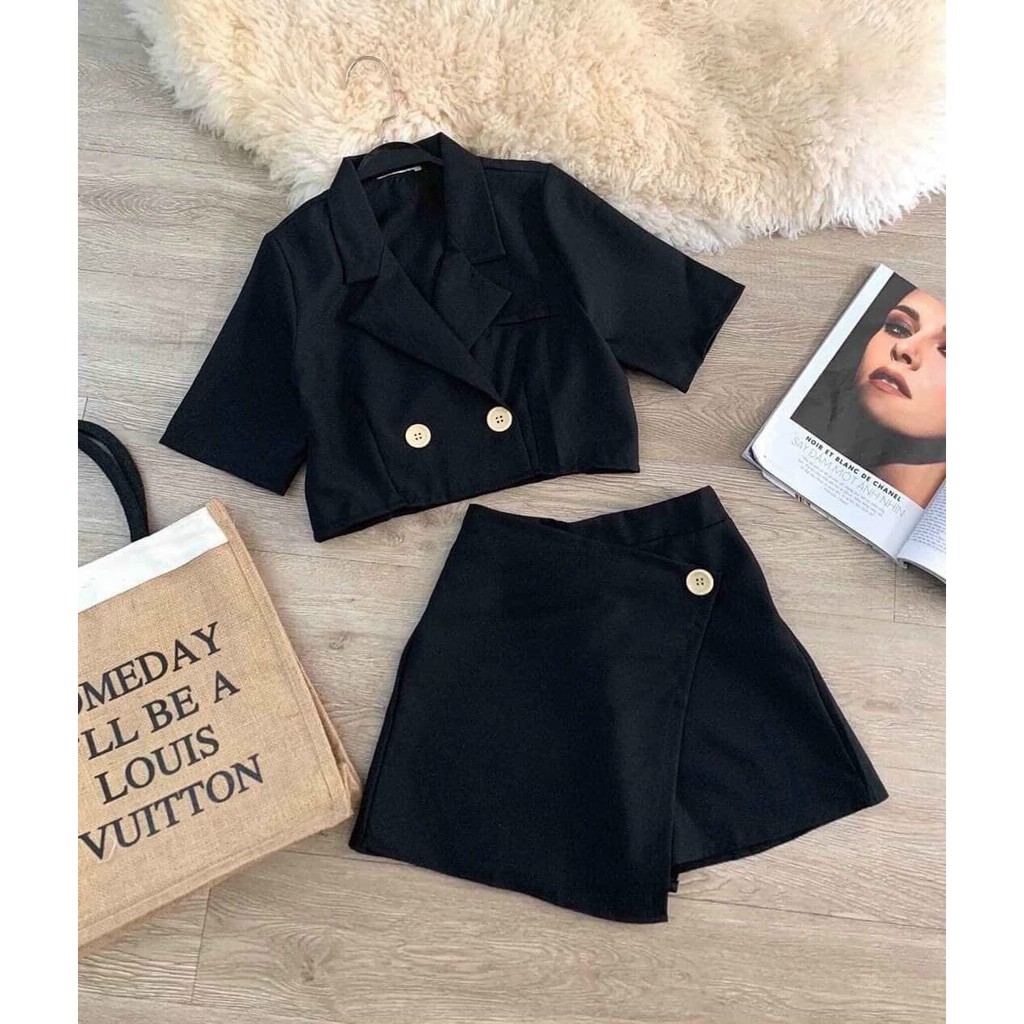 Set vest kèm chân váy
