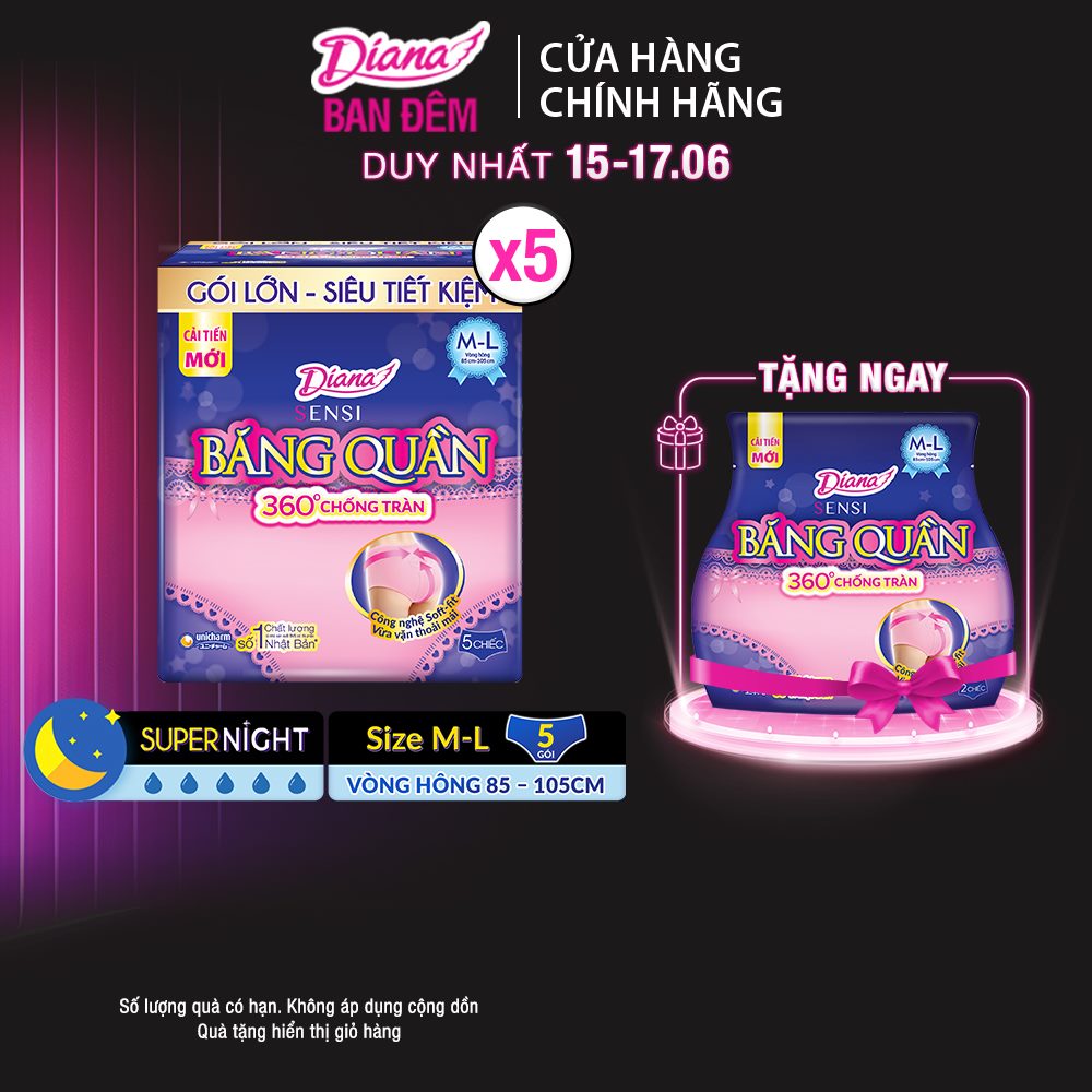 Combo 5 Diana Sensi Băng quần size ML