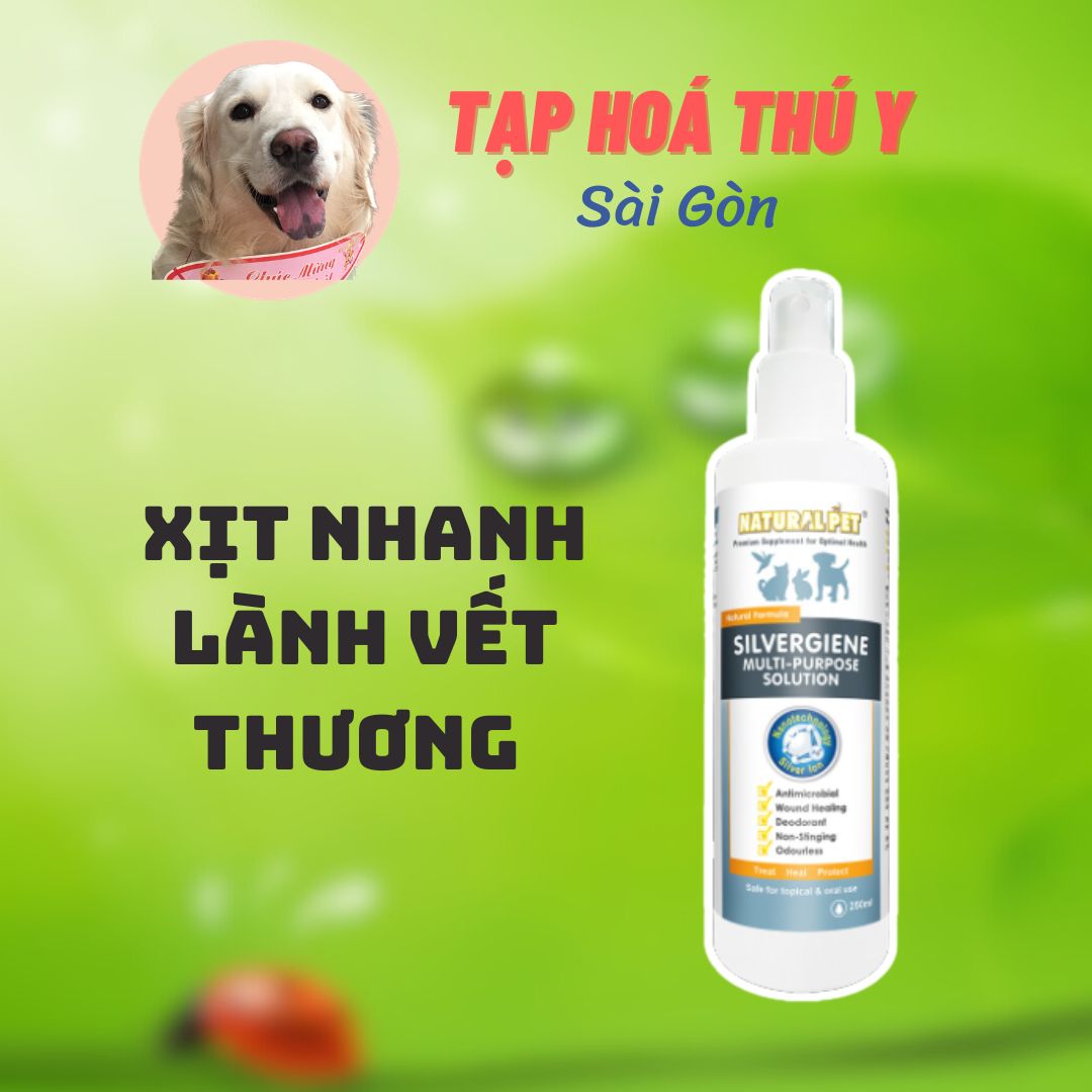 chai xịt SILVERGIENE đa năng giúp mau lành vết thương, sát khuẩn miệng cho chó mèo