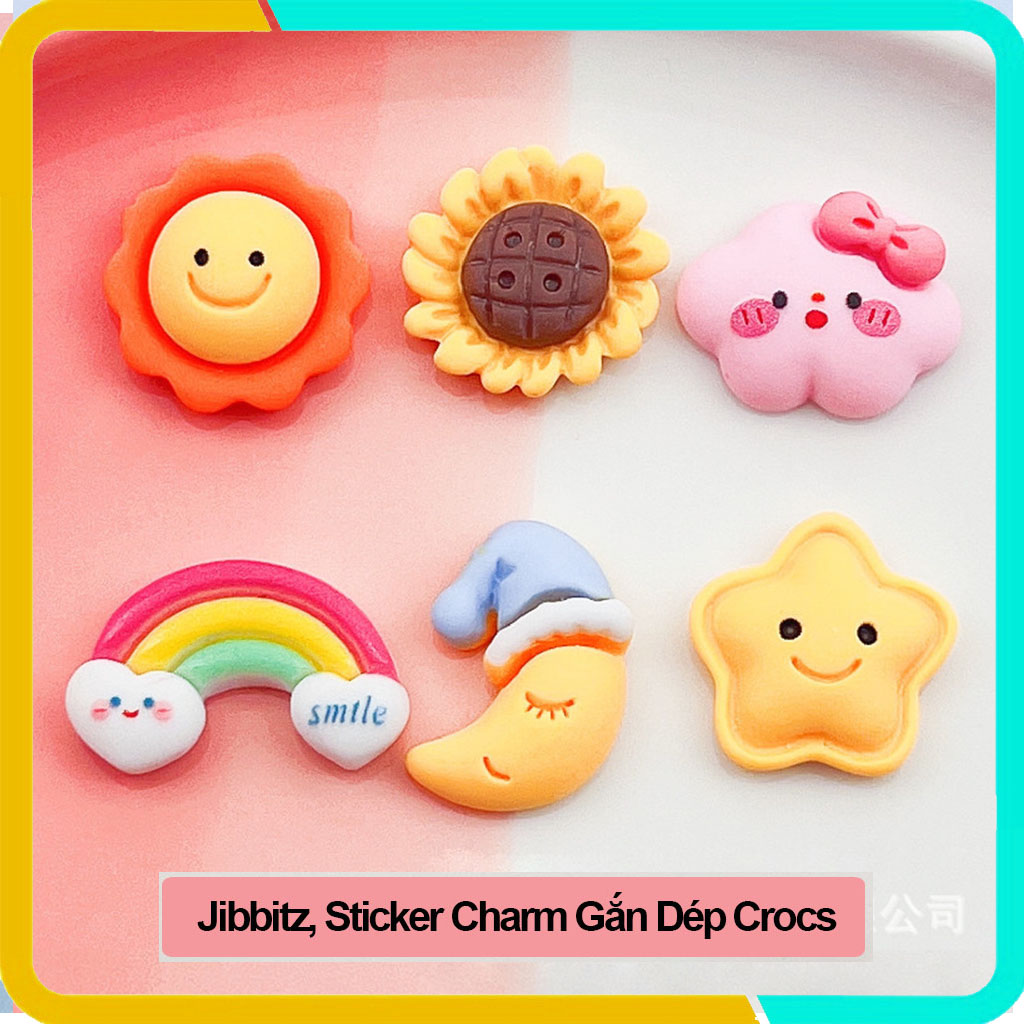 Nút Gắn Sticker Cho Dép Crocs, Jibbitz, Trang Trí DIY Hình Mặt Trời Dễ Thương ST05