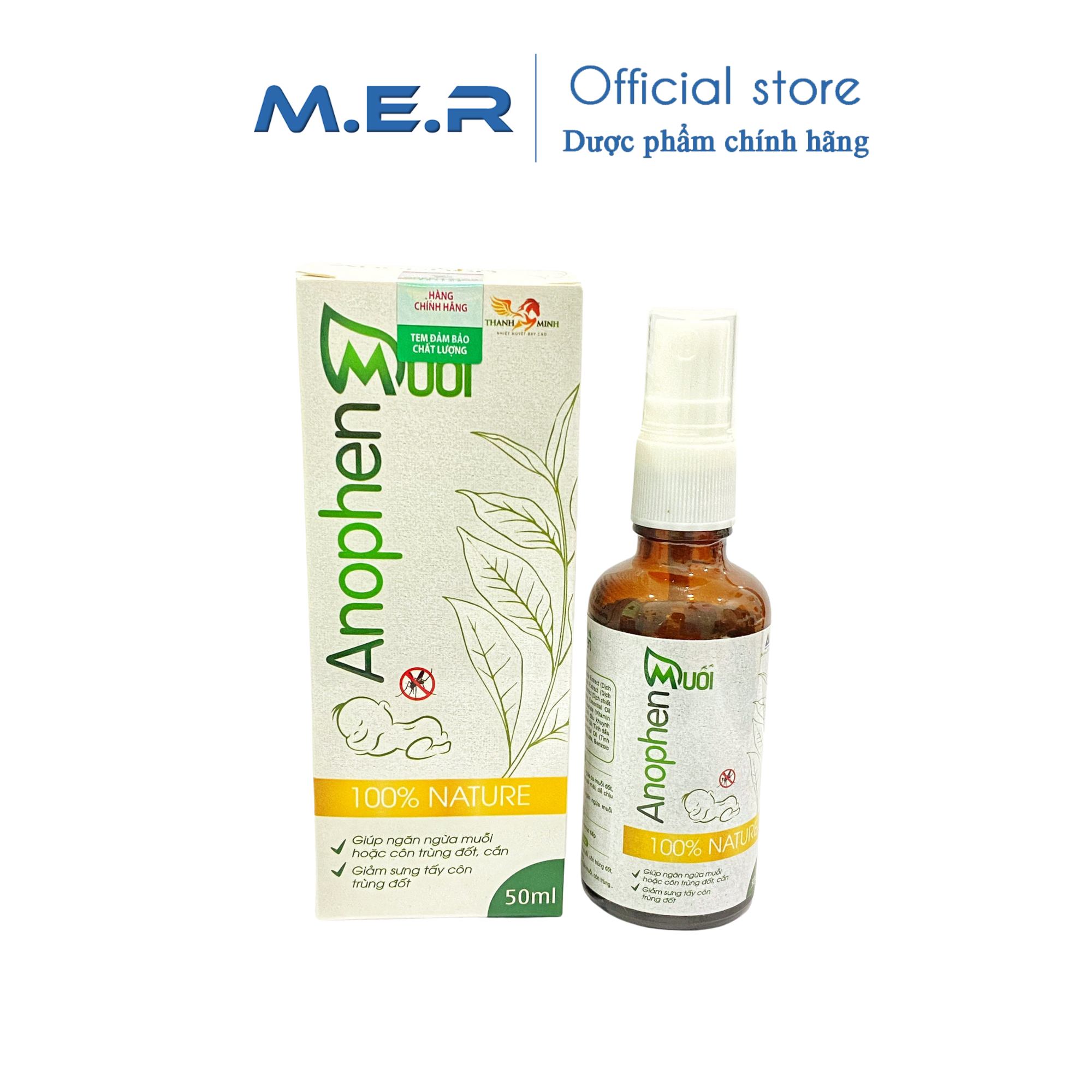 Xịt thảo dược xua muỗi Anophen - dùng được cho trẻ sơ sinh và phụ nữ mang thai