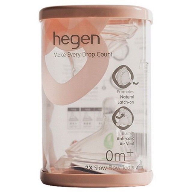 Núm ti Hegen [ xuất sứ Singapore] số 1 (size S) dành cho bé từ 0-3 tháng tuổi - Hegen Teats Extra Slow Flow - MIESHOP