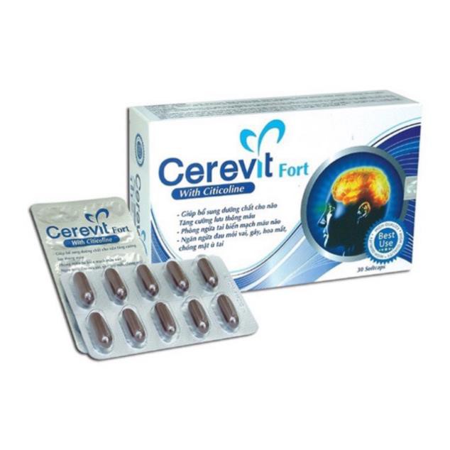Cerevit fort tăng cường lưu thông máu hoạt huyết dưỡng não, sản phẩm chất lượng, đảm bảo an toàn sức khỏe người sử dụng, cam kết hàng giống hình