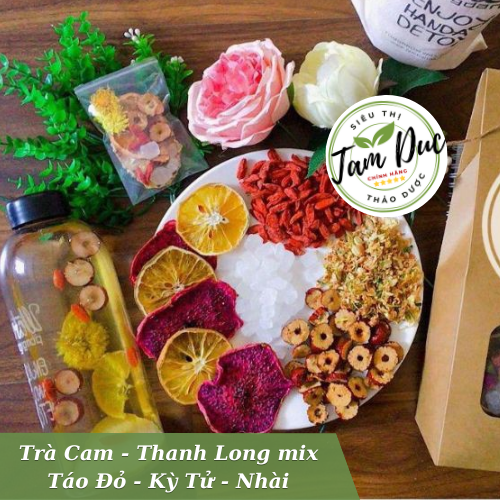 Trà cam- thanh long mix táo đỏ-kỳ tử-nhài