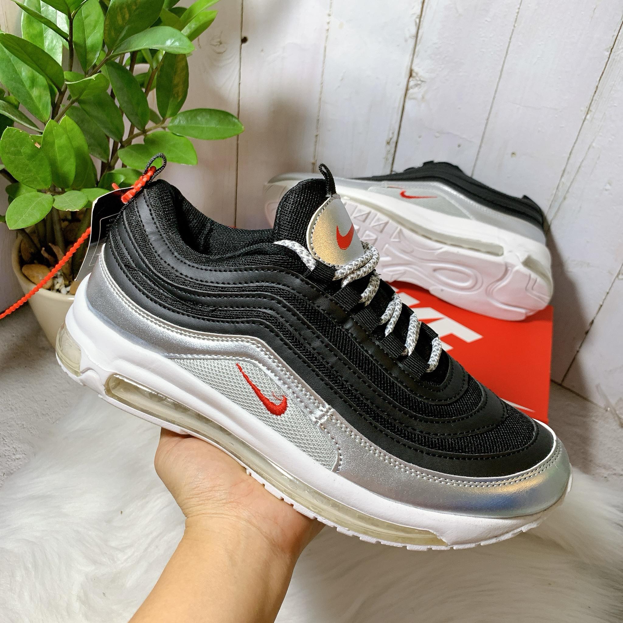 Giày sneaker thể thao nam 97-air đen bạc mới - kèm hộp đẹp