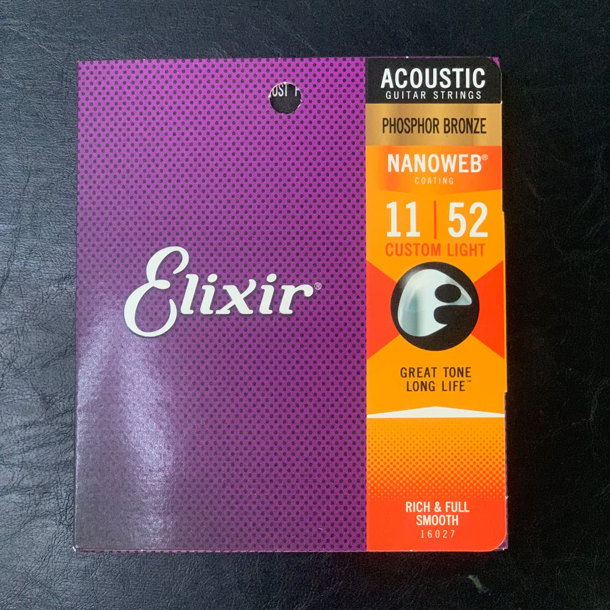 [HCM]Elixir 16027 Nanoweb Phosphor Bronze Acoustic Guitar Strings 11-52
