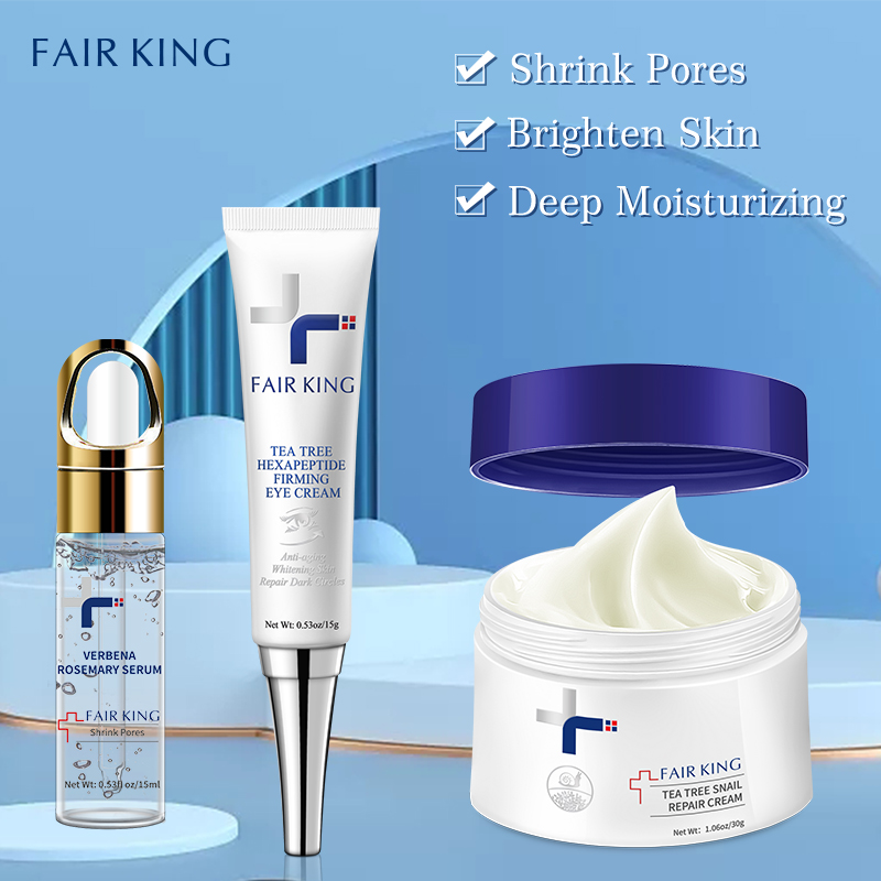FAIR KING Kem chống nếp nhăn da mắt + Kem tinh chất nhớt ốc sên dưỡng trắng da mặt + Serum dưỡng ẩm thu nhỏ lỗ chân lông - INTL