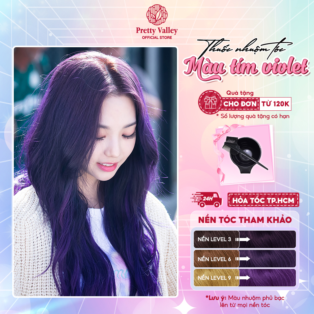Thuốc nhuộm tóc, thuốc nhuộm màu TÍM VIOLET Molokai siêu dưỡng - Pretty Valley Hair