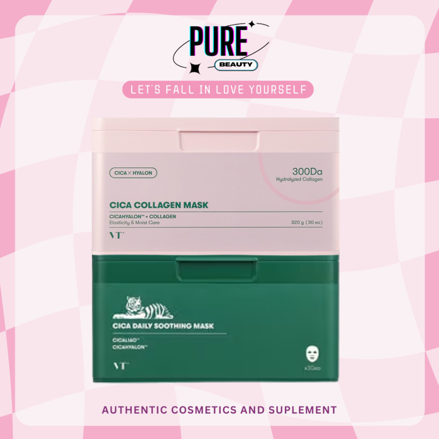 Hộp 30 Miếng Mặt Nạ Giấy Hằng Ngày VT Collagen / Cica Soothing Mask