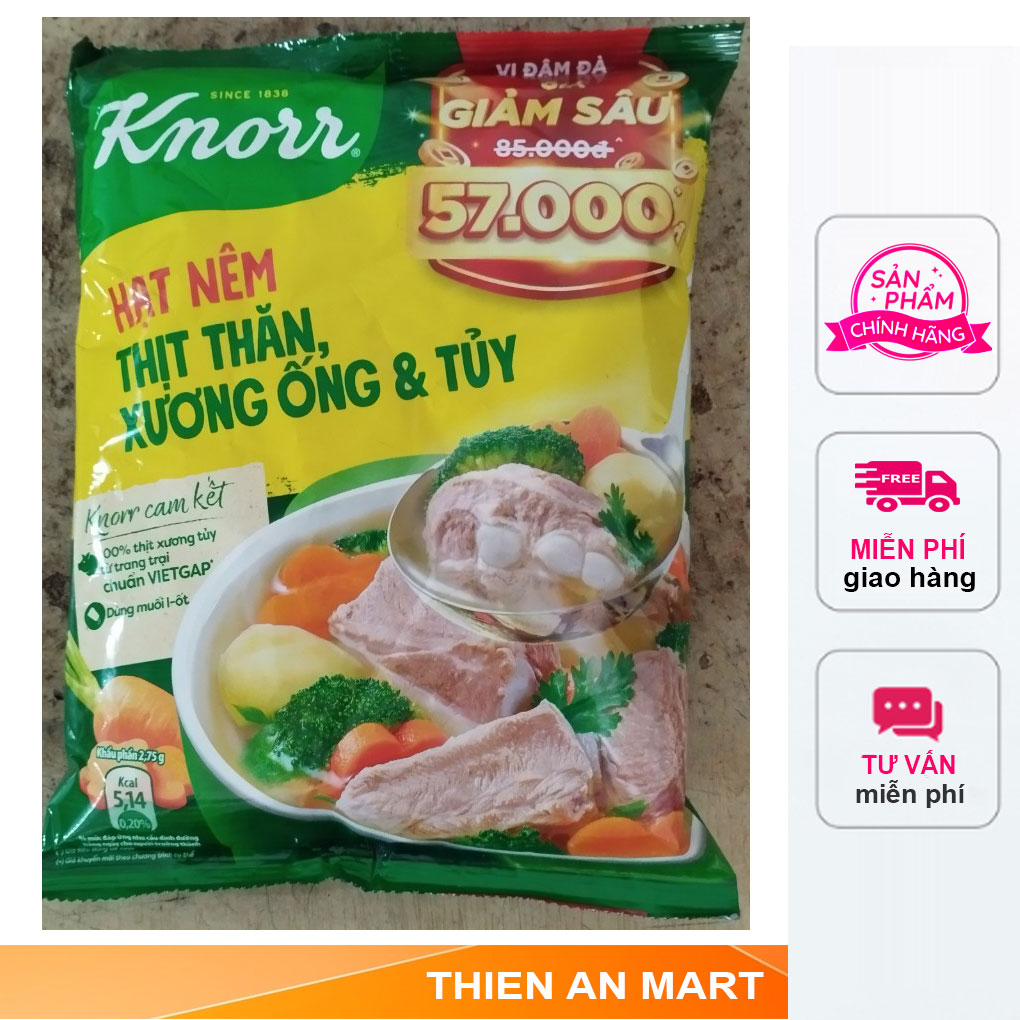 Hạt nêm Knorr thịt thăn, xương ống, tủy gói 900g