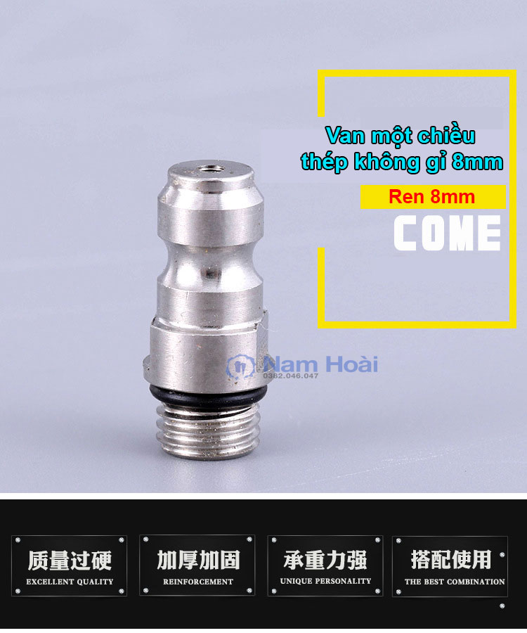 Van nạp 1 chiều cho bơm cao áp ren 8mm và 10mm kèm phụ kiện