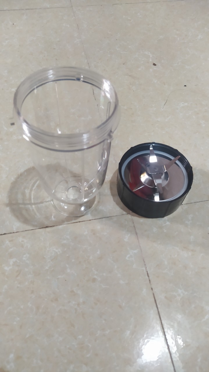 Phụ kiện máy xay sinh tố: Combo dao 4 lưỡi màu đen và cốc xay máy xay cho máy magic, krobell, plus, oskusano,kanguroo,....