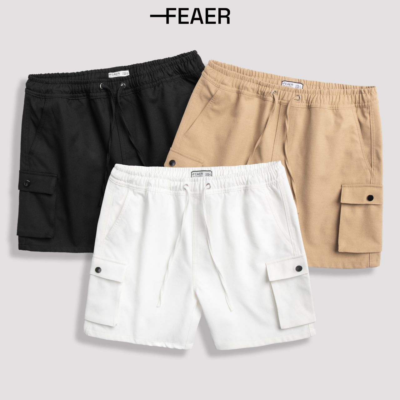 Quần short kaki túi hộp trẻ trung, năng động - feaer