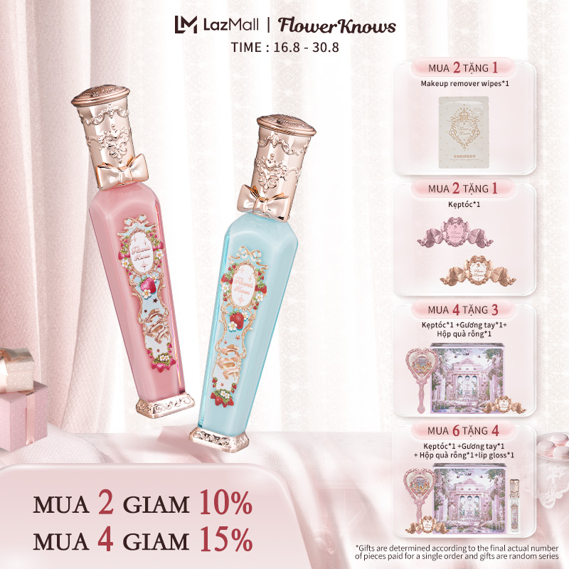 FlowerKnows Strawberry Rococo Series Cloud Lip Cream Full 9 Màu 3.5ml Son Kem Lì