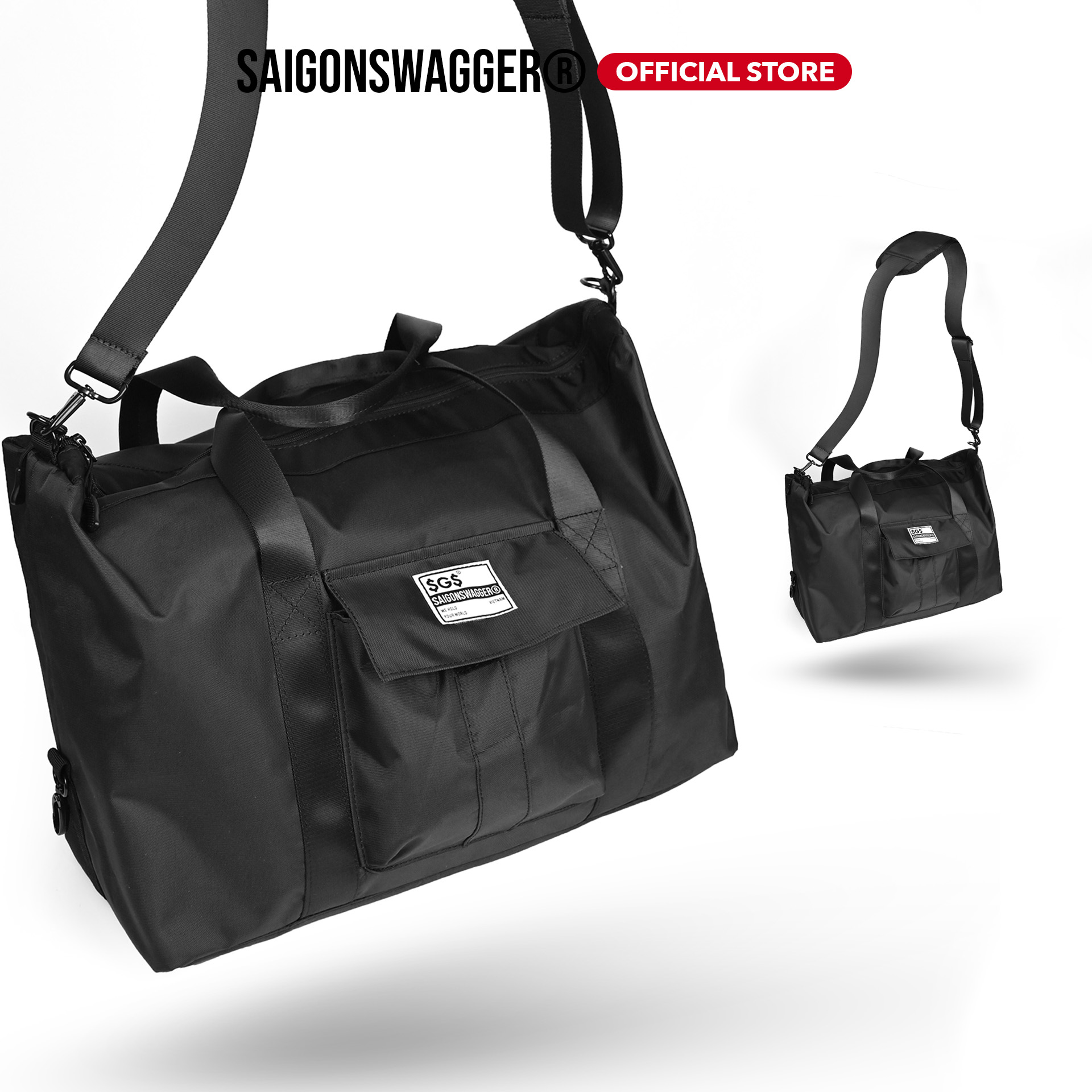 Túi du lịch saigon swagger® sgs black duffle bag