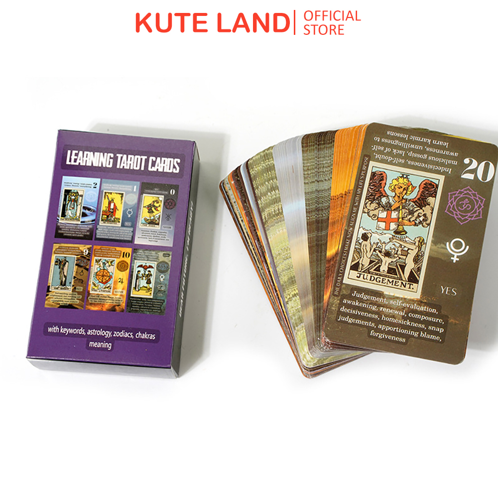 Bộ bài learning tarot cards 78 lá bài tặng đá thanh tẩy
