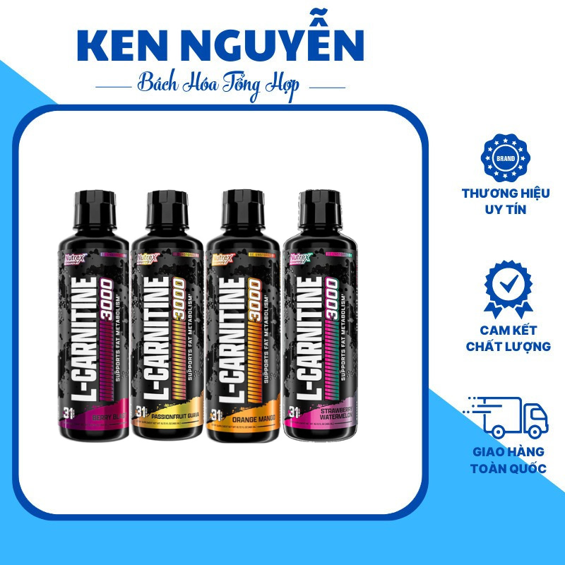 Nutrex L-Carnitine 3000 Liquid (31sv) Hỗ Trợ Chuyển Hóa Chất Béo, Đốt Mỡ, Tăng Hiệu Suất Tập Luyện