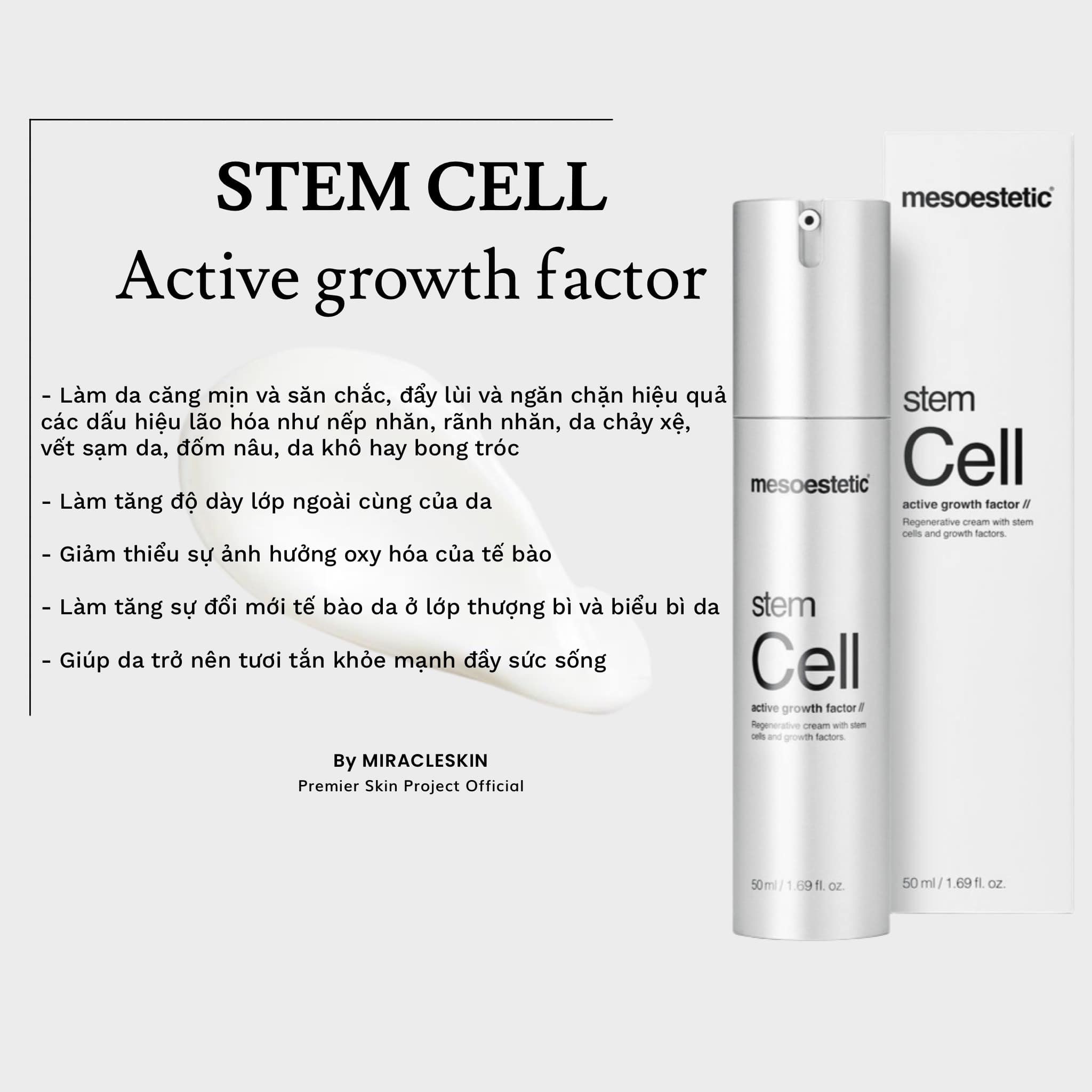 Kem tế bào gốc trẻ hóa da mesoestetic stem cell active growth factor 50ml- hàng công ty chính hãng