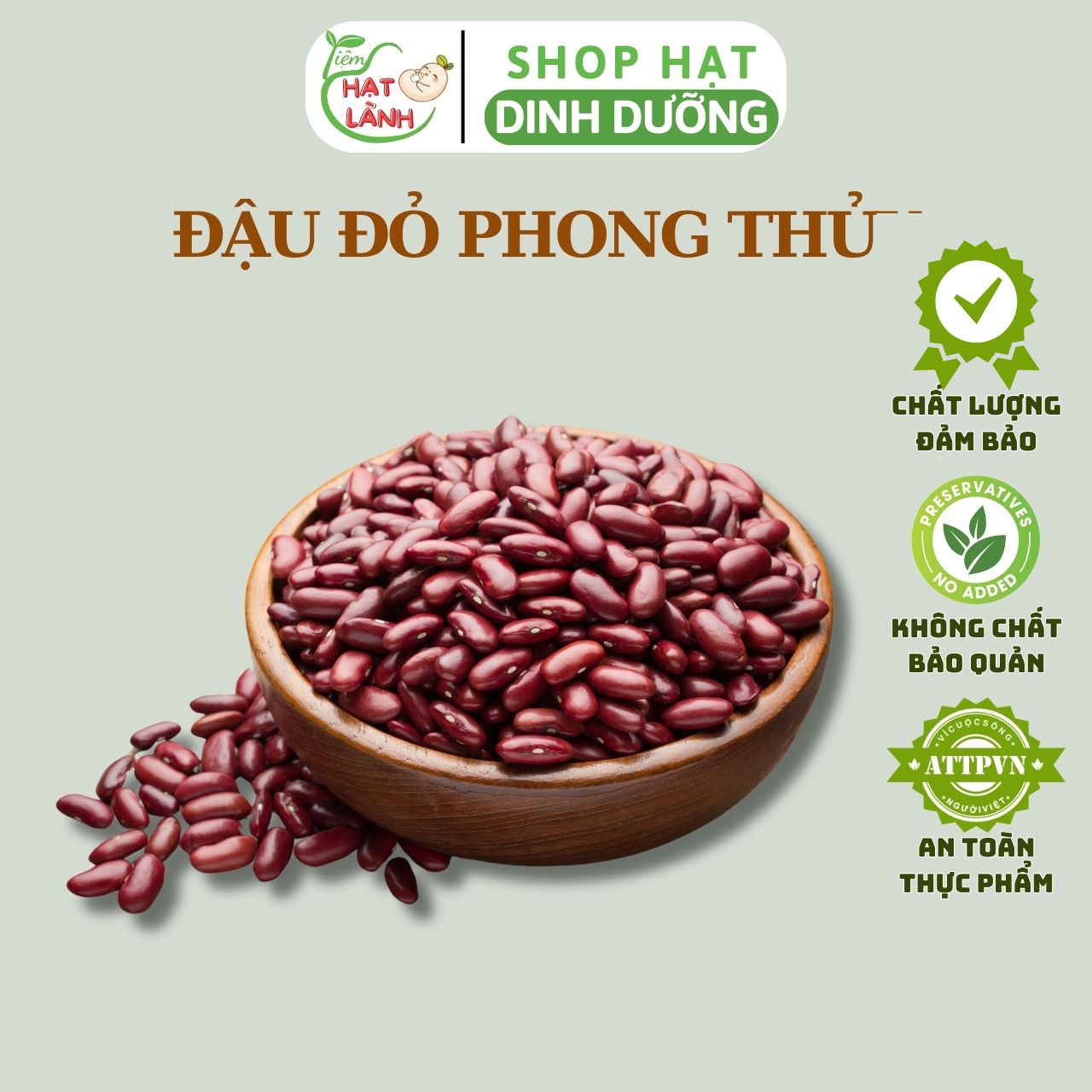 Đậu đỏ phong thủy, đậu đỏ to chọn lọc hạt đẹp, bóng, túi 100g, 200g - Tiệm hạt lành