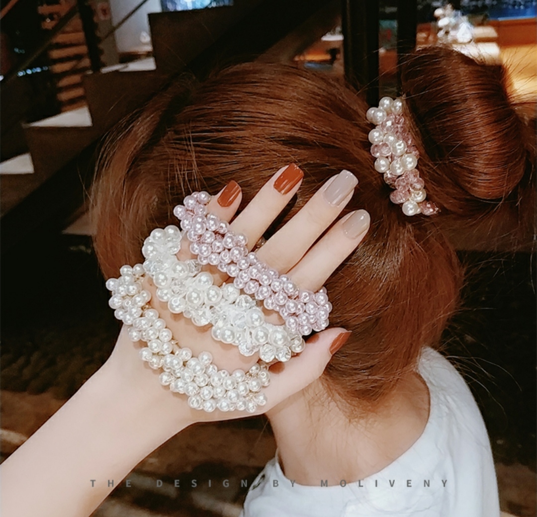 Dây buộc tóc hạt style hàn quốc