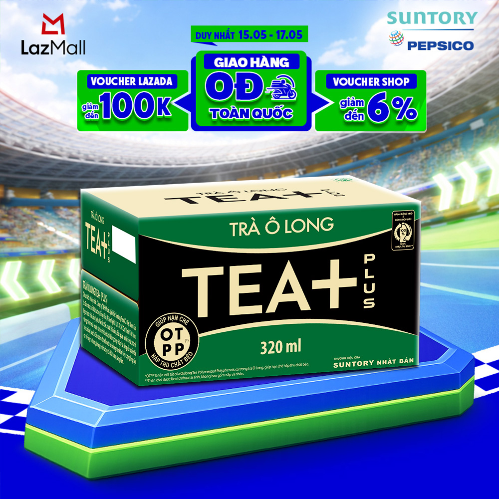Thùng 24 Chai Trà Ô long Tea+ (320 ml/chai)