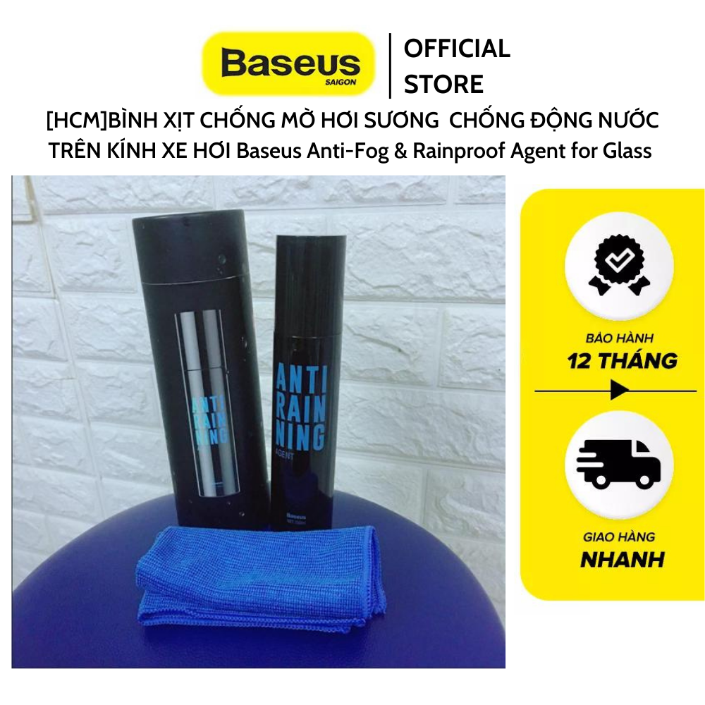 Bình xịt chống mờ hơi sương chống động nước trên kính xe hơi baseus anti-fog & rainproof agent for glass acfyj-01