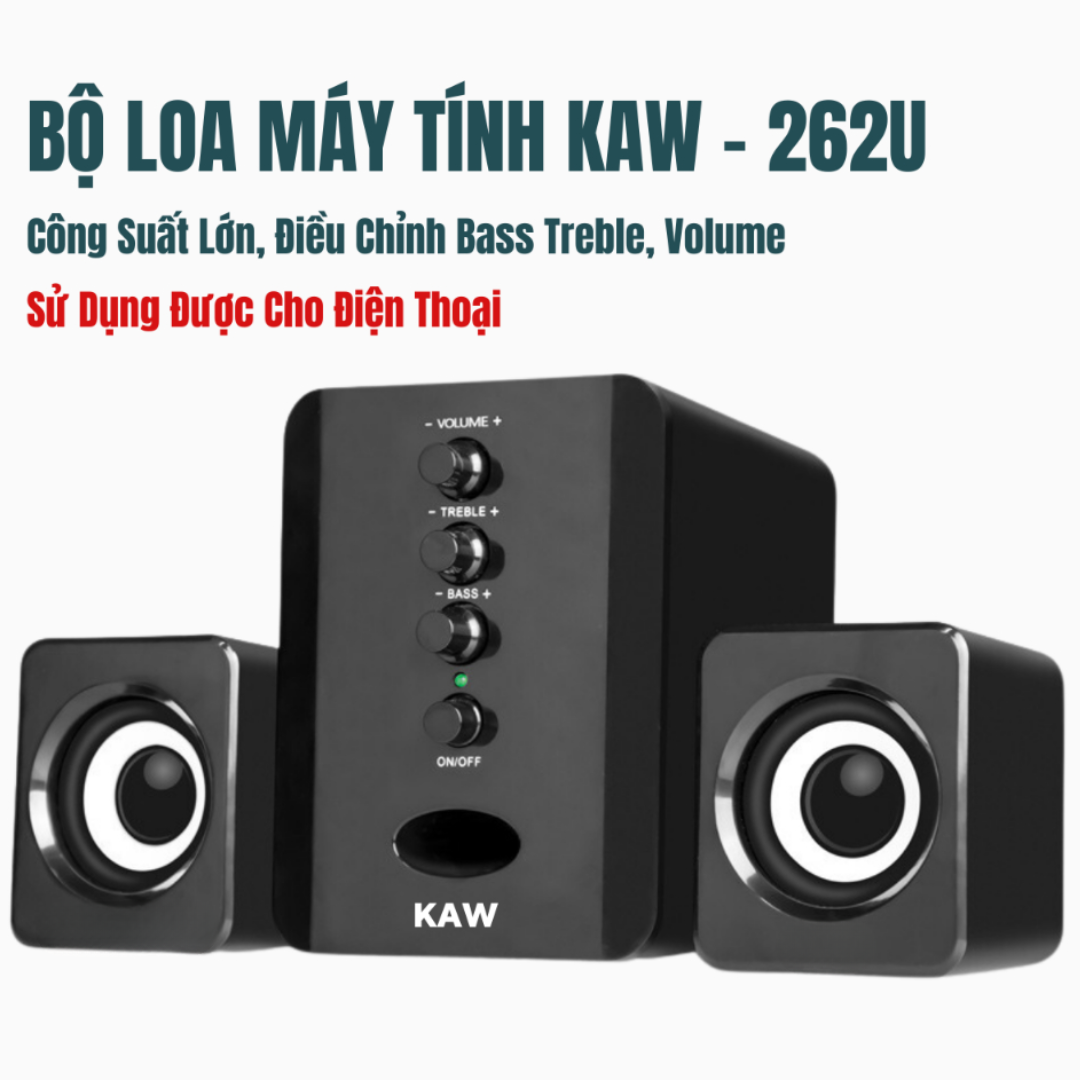  Bộ Loa Vi Tinh KAW  loa máy tính để bàn Âm Thanh Sống Động Thiết Kế Đẹp Mắt Sang Trọng Bền Bỉ Loa Nghe Nhạc Có Chỉnh Bass,Treble Bảo hành 1 đổi 1 