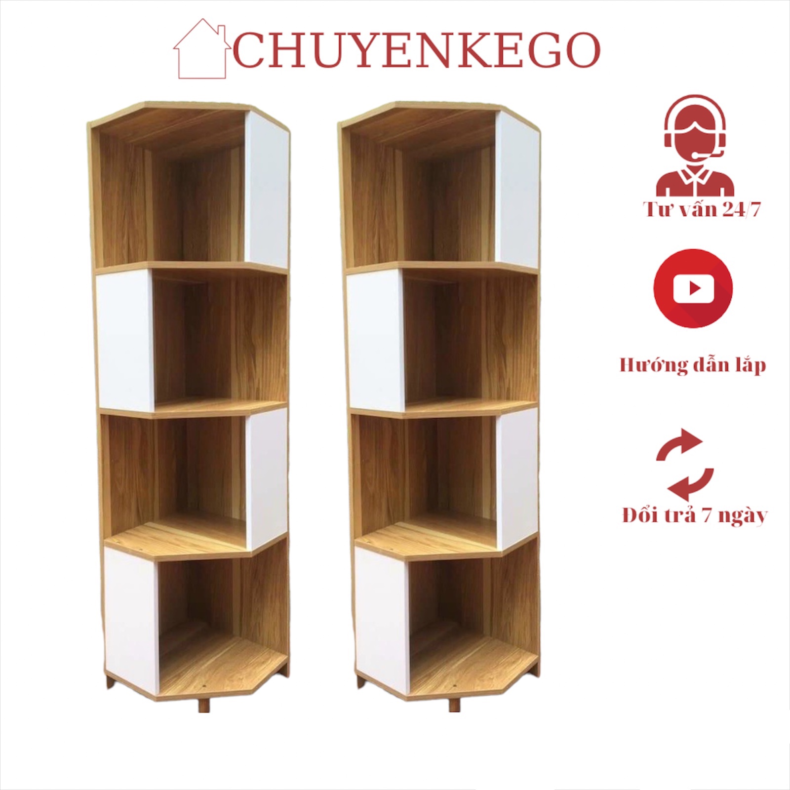 Kệ sách 💗💗 kệ để góc tường hình tam giác 4 tầng cực tiện ích