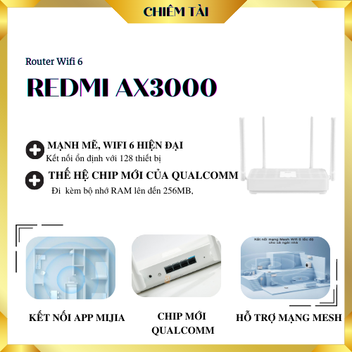 Router Wifi 6 Redmi AX3000